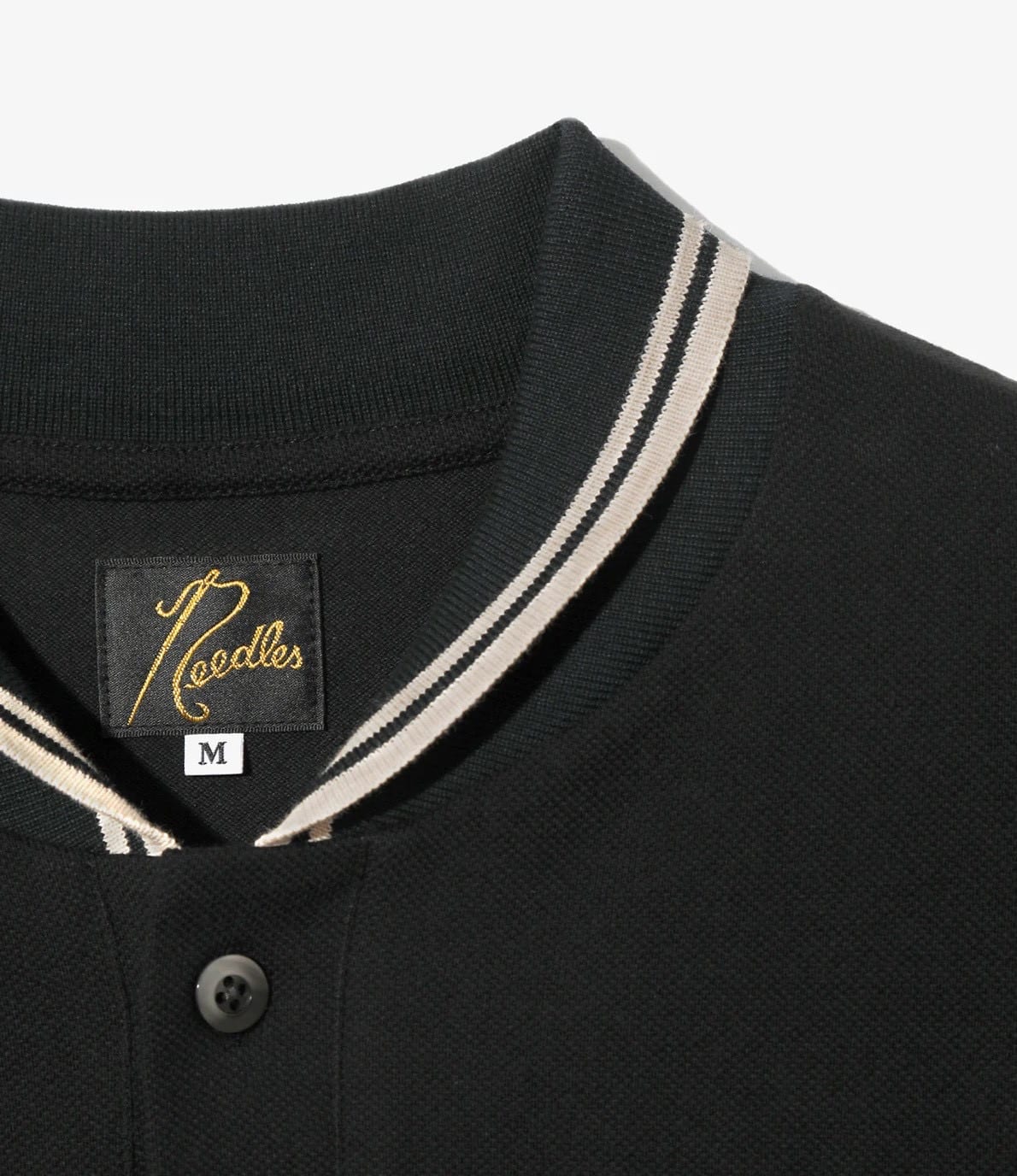 Needles/ニードルズ　Shawl Collar Polo - Cotton Pique　26ss-BLACK- BLACK S