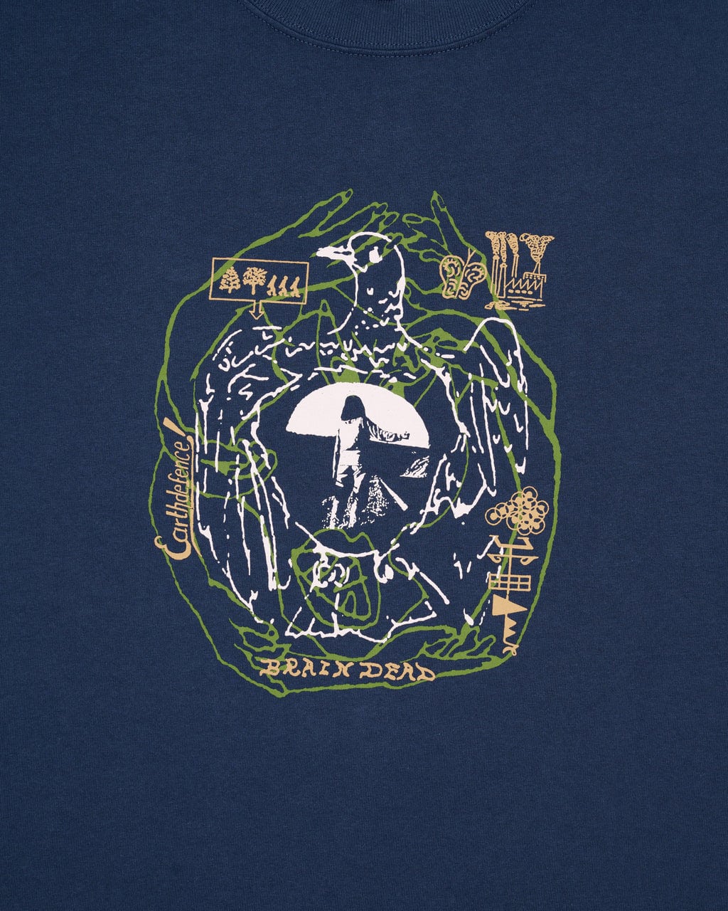 BRAIN DEAD/ブレインデッド/EARTH DEFENSE T-SHIRT - SLATE NAVY M