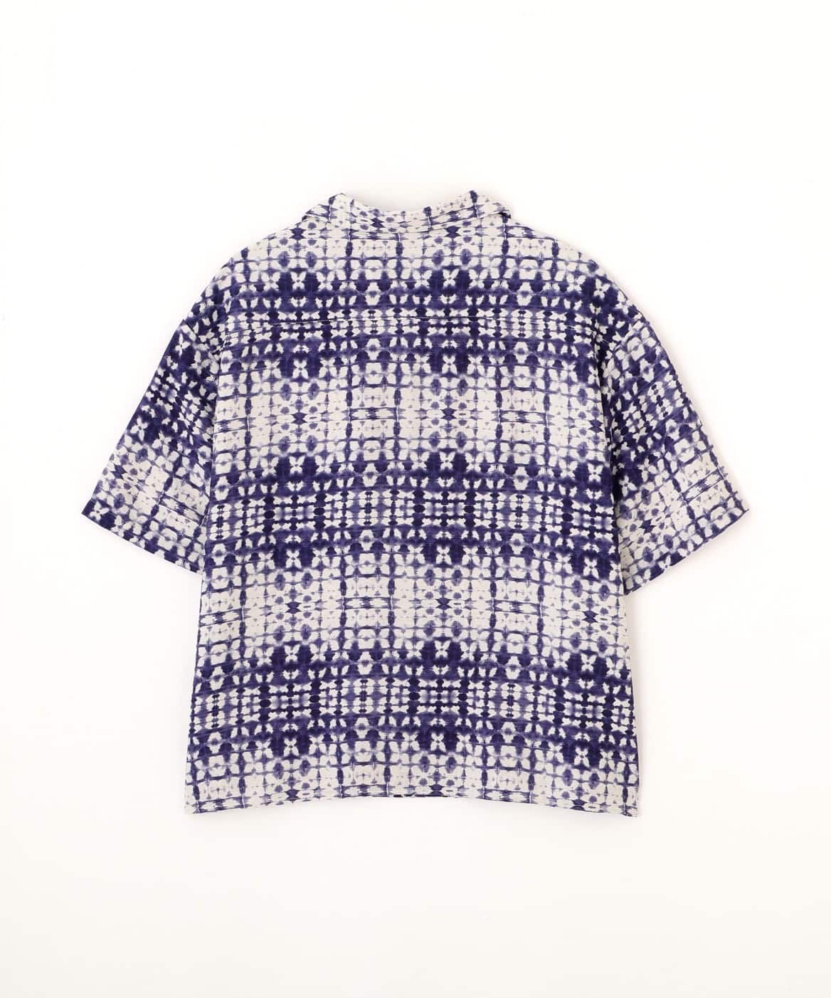B omnivore/ビーオムニボー/ALL OVER PATTERN S/S SHIRT 半袖シャツ　柄シャツ BLUE M