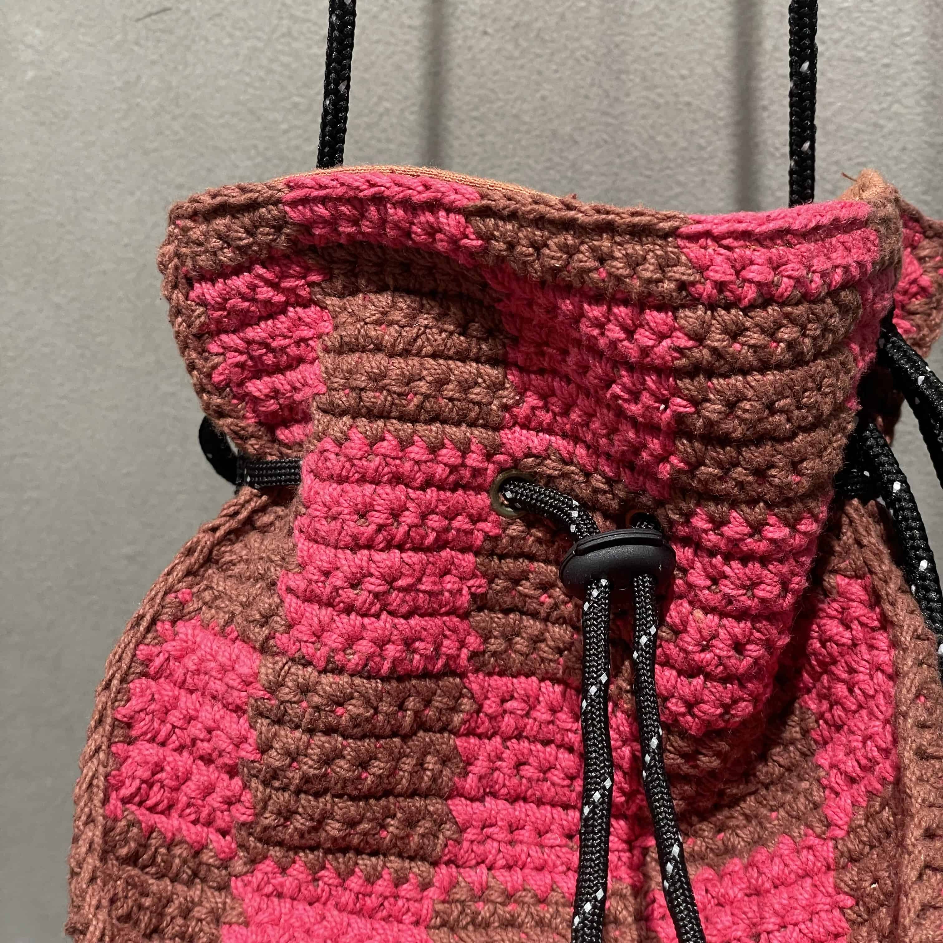 MacMahon Knitting Mills /マクマホンニッティングミルズ/Pochette - Checker D-PINK F