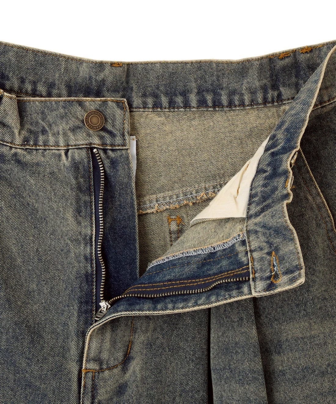B omnivore/ビーオムニボー　TUCK DENIM SHORTS タックデニムショーツ BLACK M