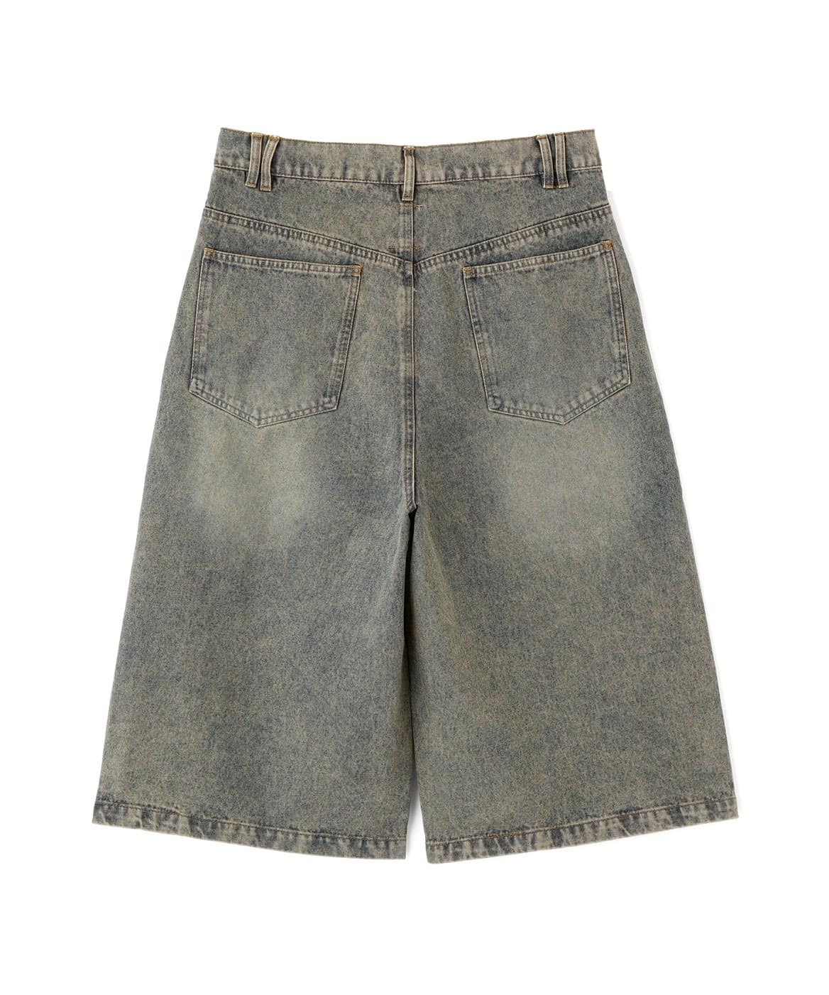 B omnivore/ビーオムニボー　TUCK DENIM SHORTS タックデニムショーツ BLUE M
