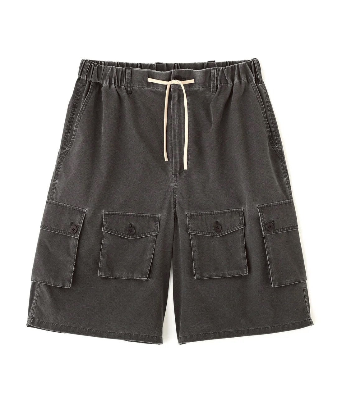 B omnivore/ビーオムニボー　PIGMENT WIND CLOTH W CARGO SHORTS BLACK M