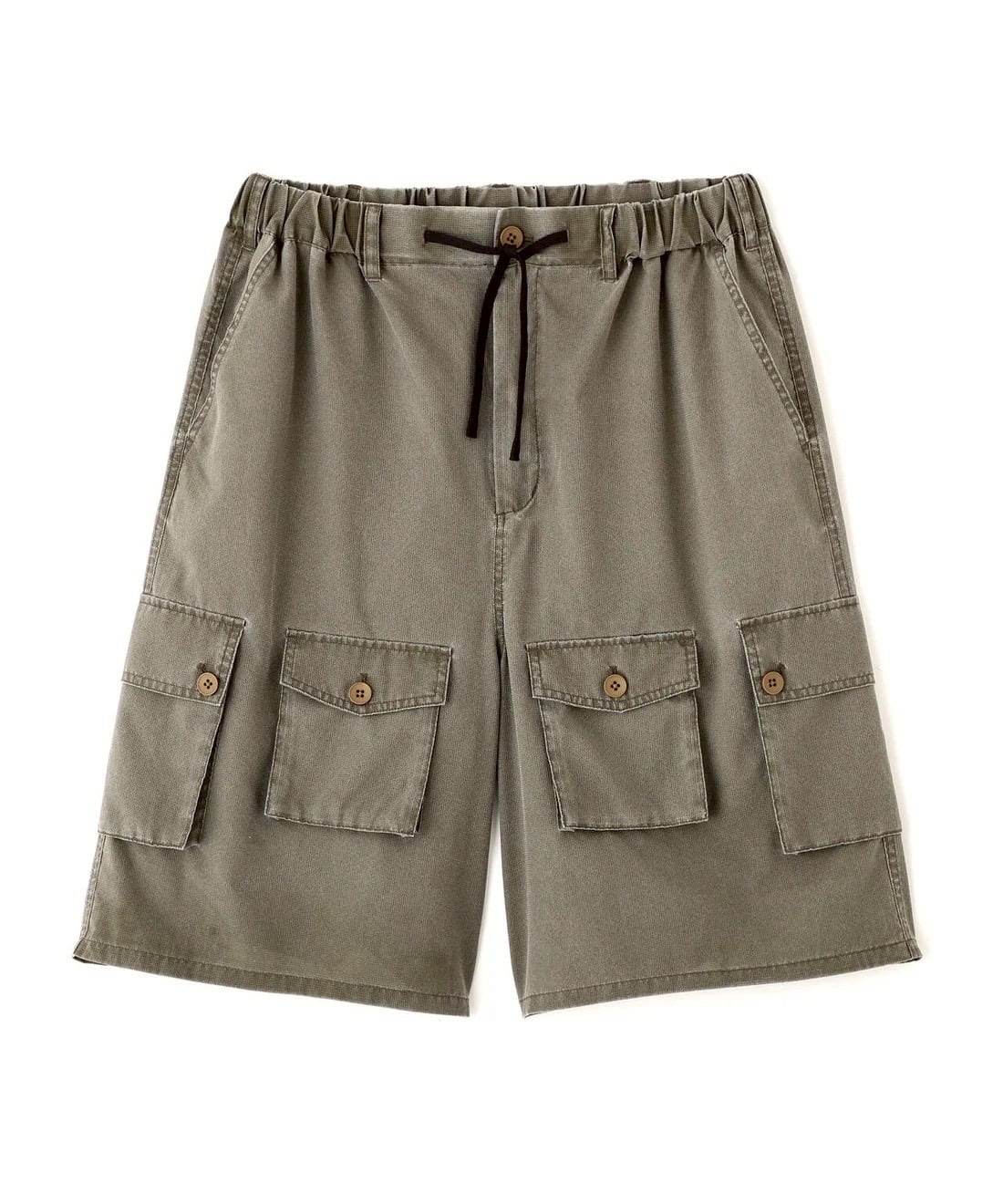 B omnivore/ビーオムニボー　PIGMENT WIND CLOTH W CARGO SHORTS OLIVE M