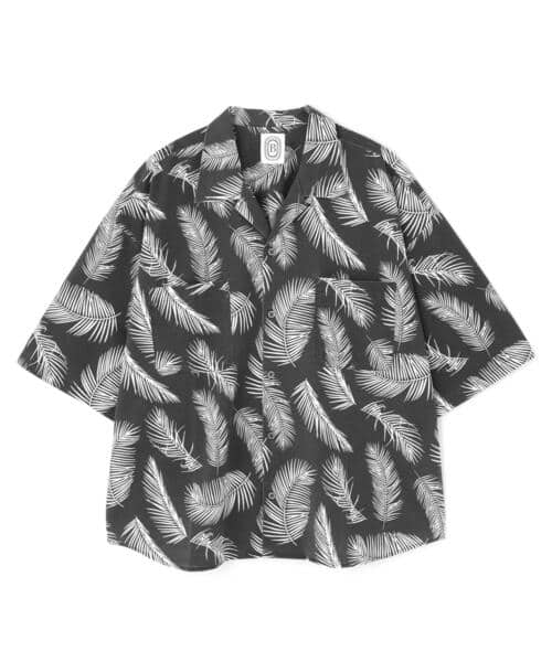 B omnivore/ビーオムニボー　PIGMENT WIND CLOTH SHIRT ピグメントウインドクロスシャツ BLACK M