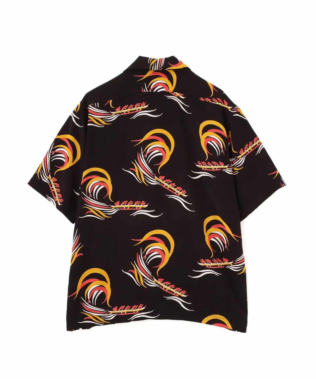 Schott×Pineapple Juice/ショット×パイナップルジュース BOAT RAYON SHIRT BLACK M