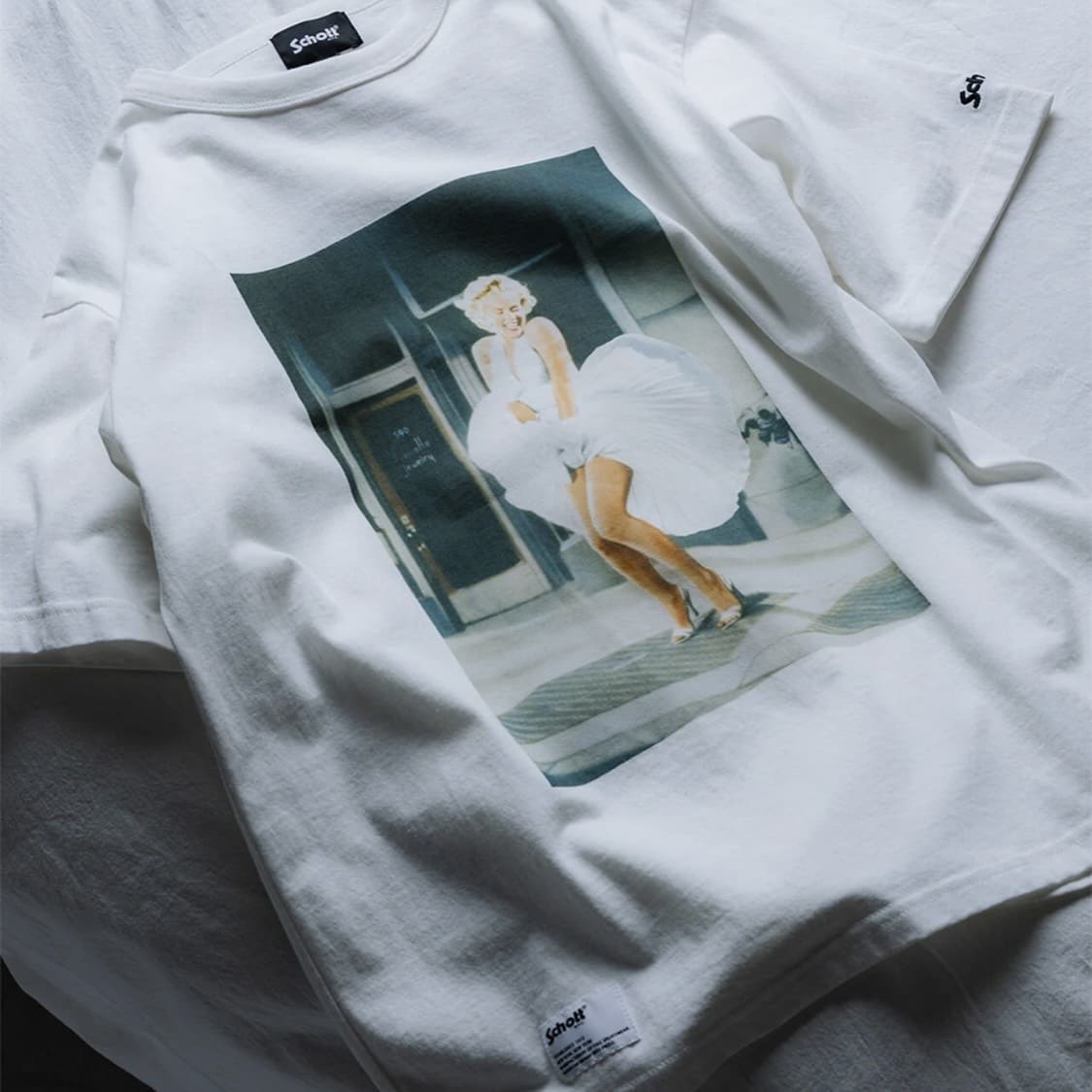 Schott×Marilyn Monroe/ショット×マリリンモンロー/PHOTO T-SHIRT WHITE M