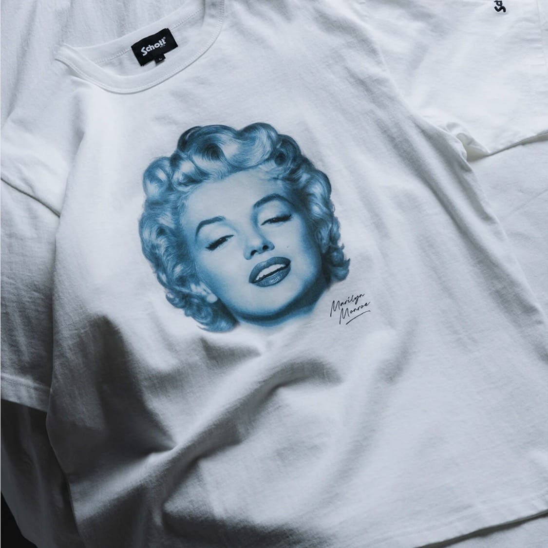Schott×Marilyn Monroe/ショット×マリリンモンロー/MONOCHROME T-SHIRT WHITE M