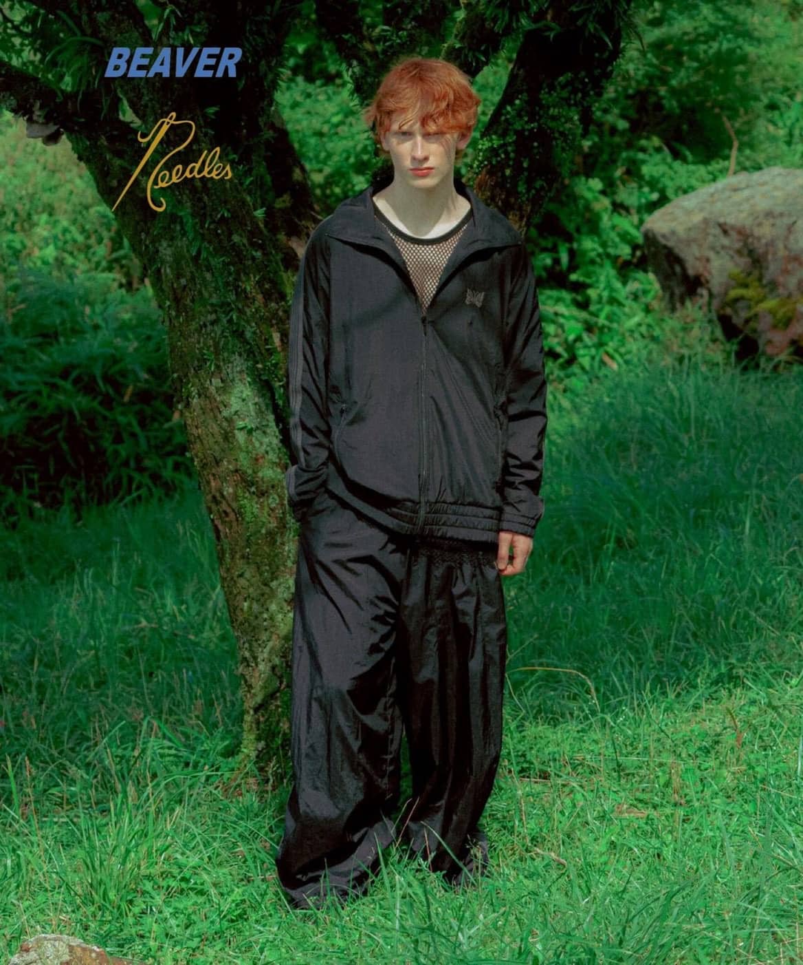 Needles/ニードルズ　別注Track Jacket - NYLON BLACK BLACK M