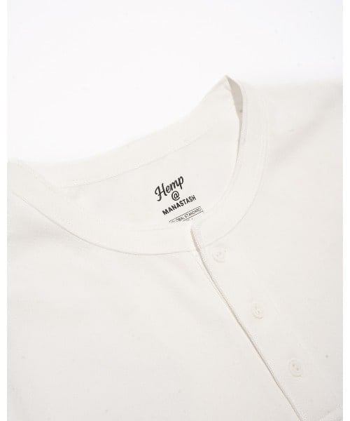 MANASTASH/マナスタッシュ/HEMP＠by manastash/HEMP DAYS S/S TEE HENLEY -CHARCOL- CHARCOAL M