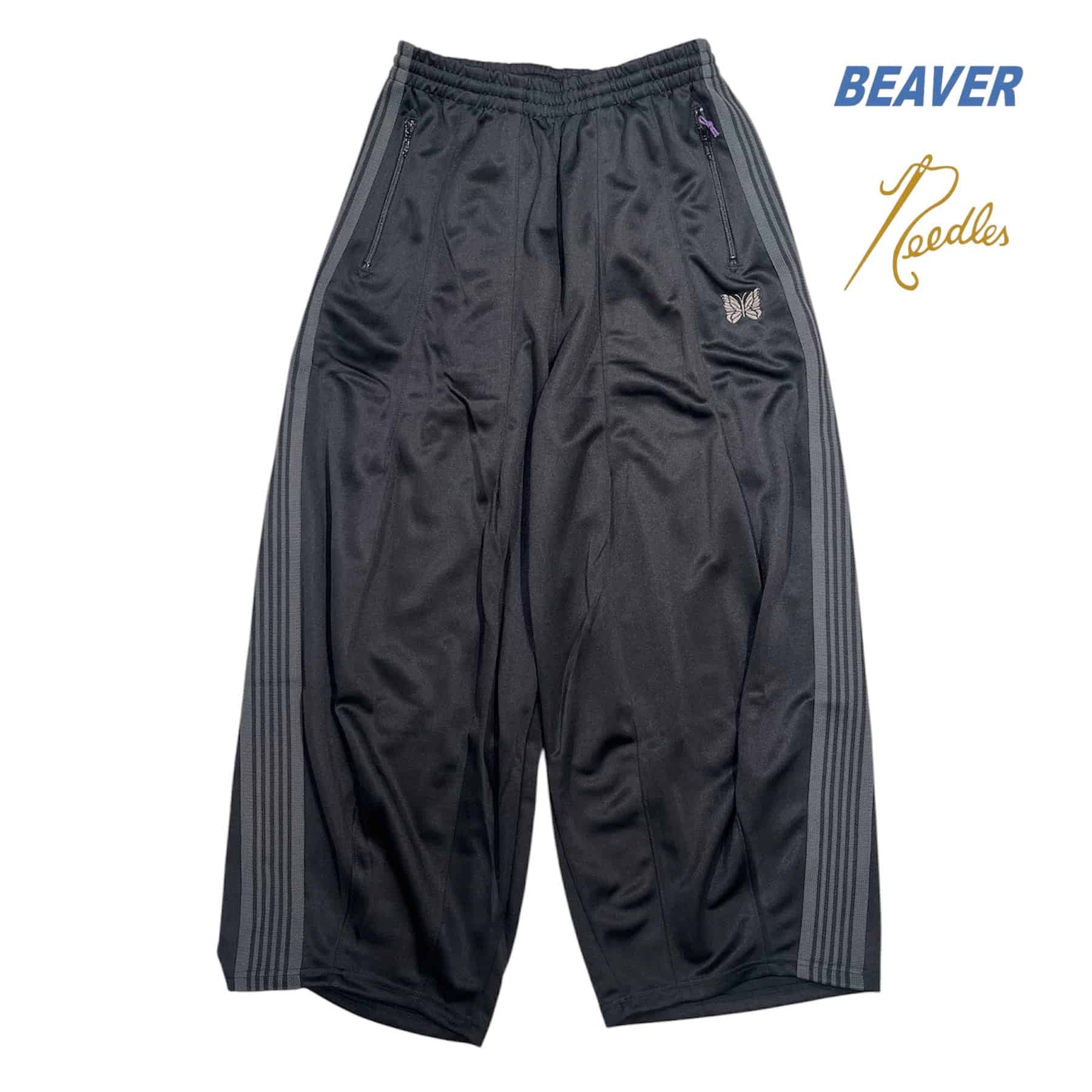 Needles/ニードルズ　BEAVER別注 H.D. Track Pant - Poly Smooth　26AW -BLACK- BLACK XS