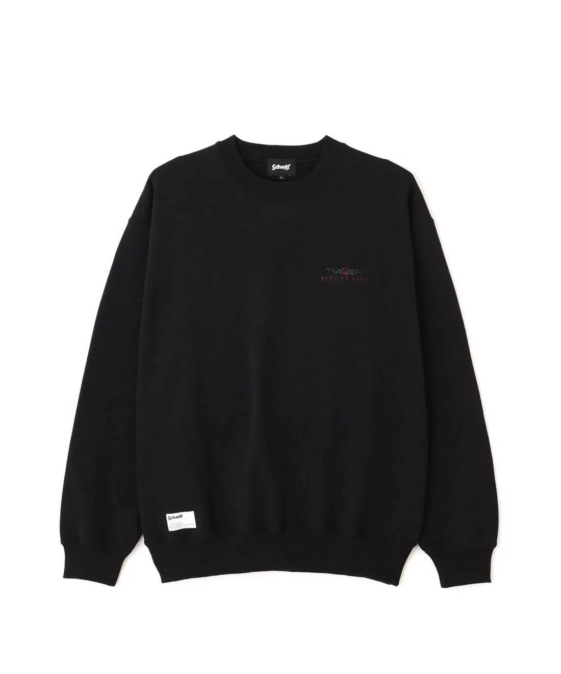 Schott/ショット/CREW SWEAT SHAKE HAND HORSE/クルースウェット シェイクハンドホース BLACK M