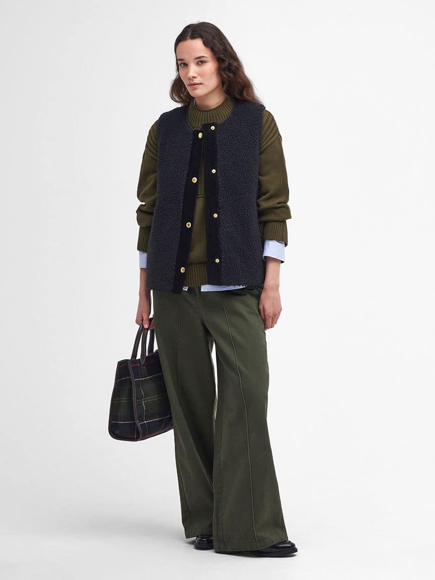 Barbour/バブアー Dulsie ボア ライナー ベスト BLACK 10