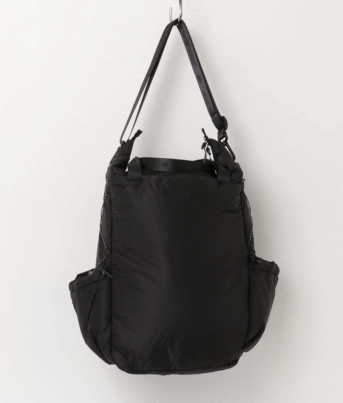 and wander/アンドワンダー/puffer mini ripstop tote bag パファーミニリップストップトートバッグ-BLACK- BLACK F