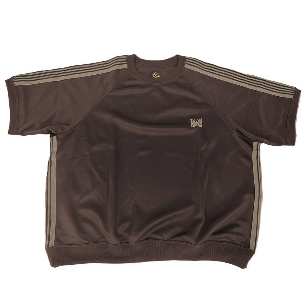 Needles 別注S/S Track Crew Neck Shirt-Poly Smooth(L BLACK