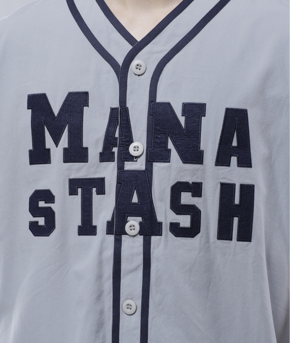 MANASTASH/マナスタッシュ/COLLEGE LOGO BB SHIRT GRAY M