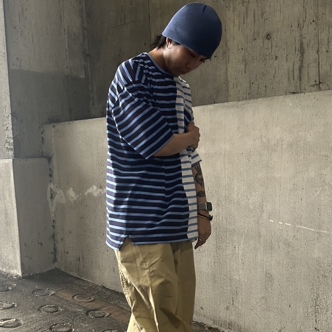 CMF OUTDOOR GARMENT/シーエムエフアウトドアガーメント/別注BORDER TEE S/S NAVY M