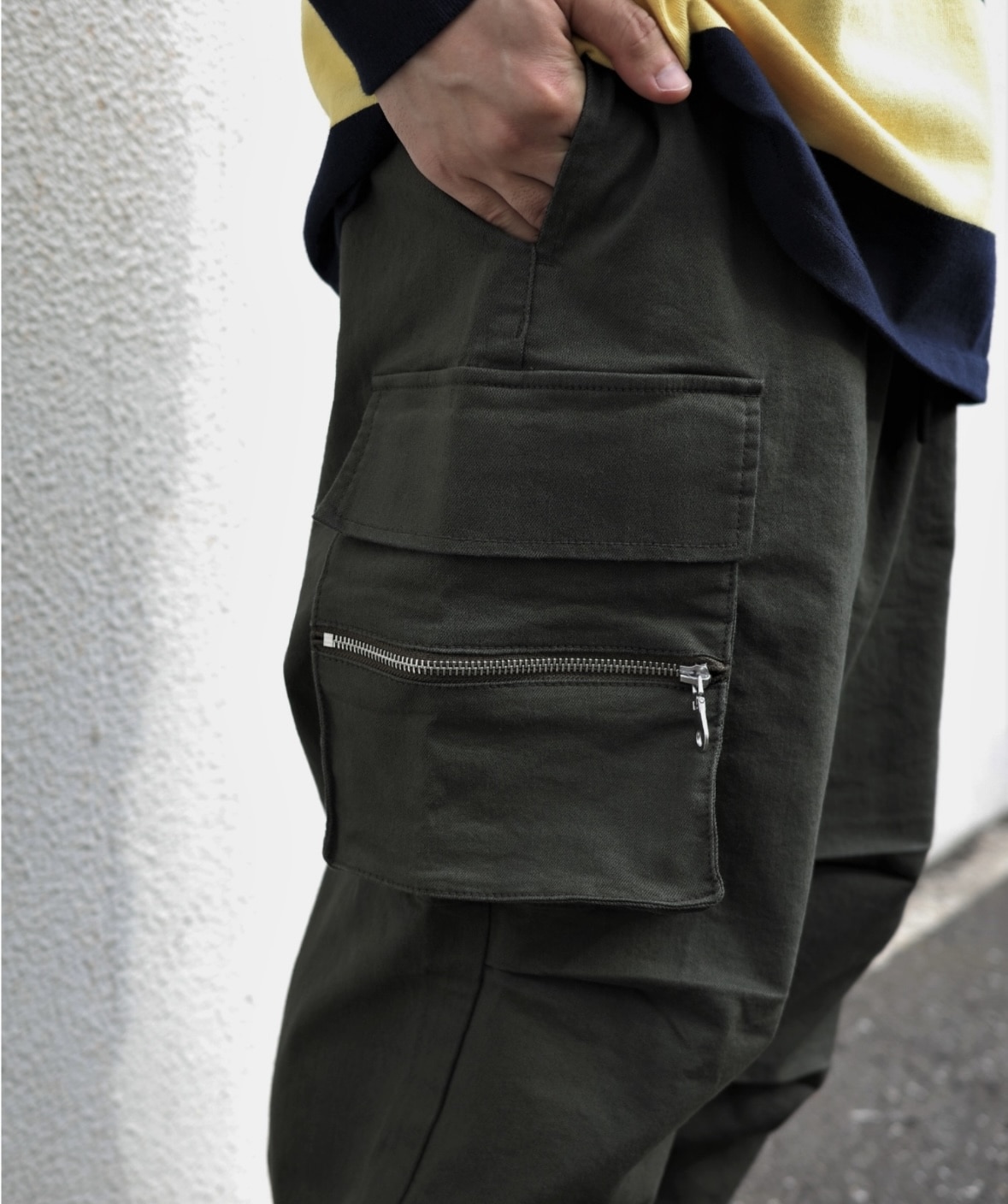 B omnivore/ビーオムニボー/ZIP CARGO PANTS OLIVE S