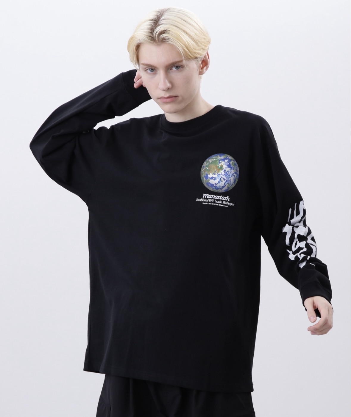 MANASTASH/マナスタッシュ/CiTee L/S TEE WAVE BLACK S