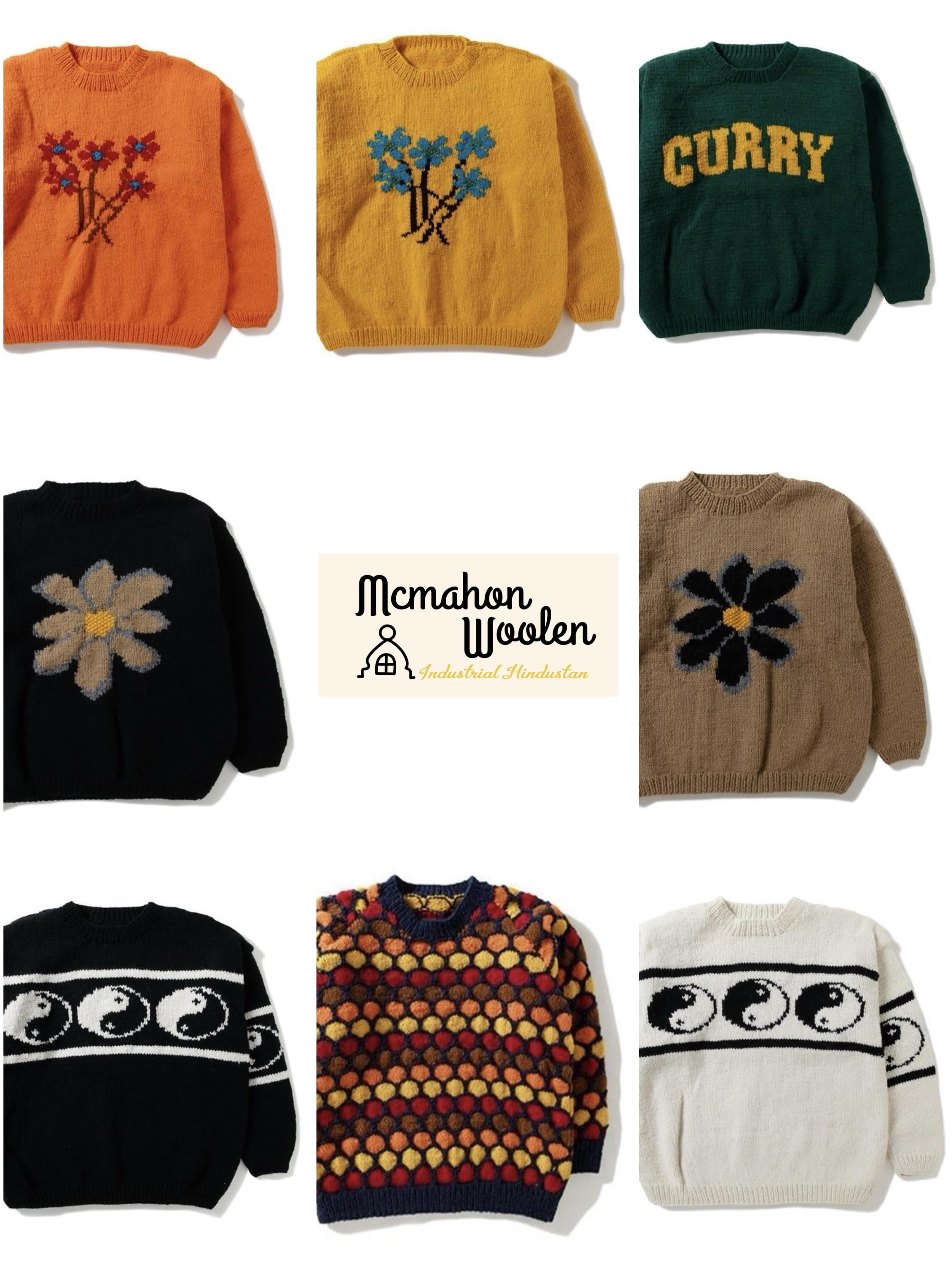 MacMahon Knitting Mills /マクマホンニッティングミルズ/Crew Neck Knit-GREEN CURRY