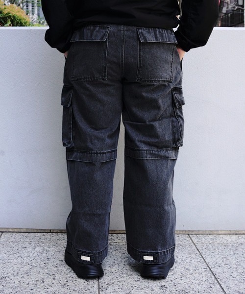 B omnivore/ビーオムニボー DENIM CARGO PANTS GREY S