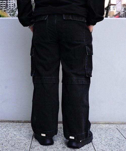 B omnivore/ビーオムニボー DENIM CARGO PANTS BLACK S