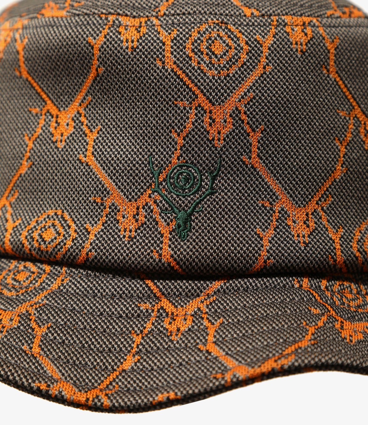 South2West8/サウスツーウエストエイト　Bucket Hat- Poly Jacquard. / Skull & Target　25ss ORANGE M