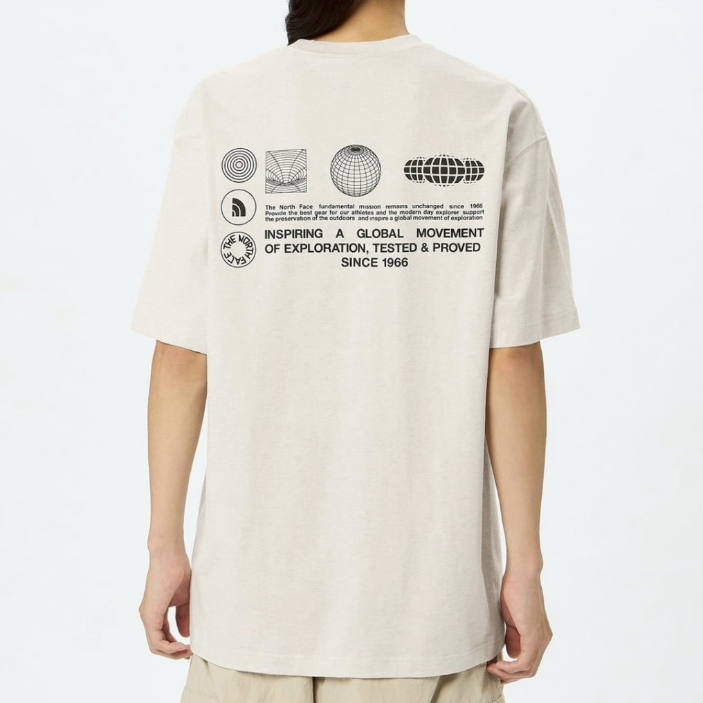 THE NORTH FACE/ザ・ノースフェイス/S/S FD Globe Grid Cotton Teeショートスリーブフラッシュドライグローブグリッドコットンティー LightGray M
