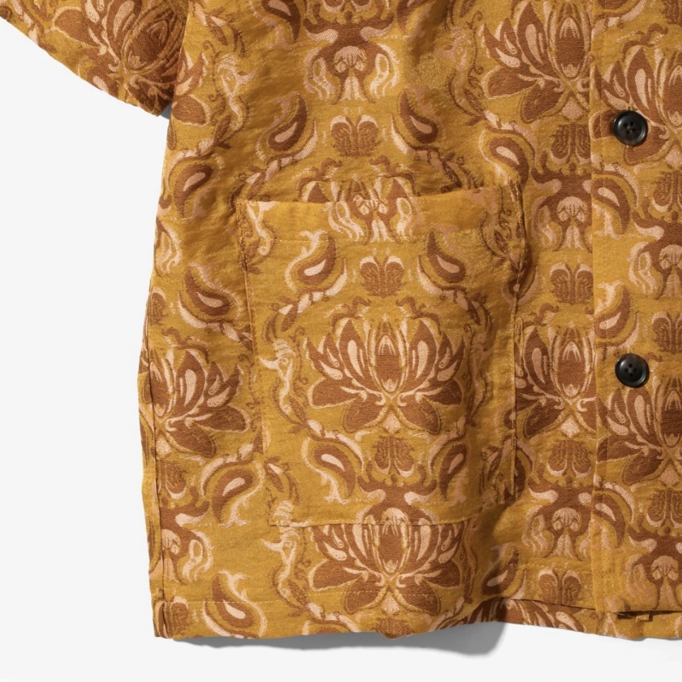 NEEDLES/ニードルズ/×KAE TANAKA CABANA SHIRT - KT JACQUARD カバーナシャツ　半袖シャツ MUSTERD S