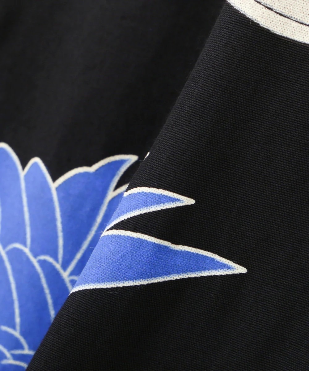 Schott×PJ/ショット×パイナップルジュース/RAYON SHIRT CRANE/レーヨンシャツ クレーン BLACK M