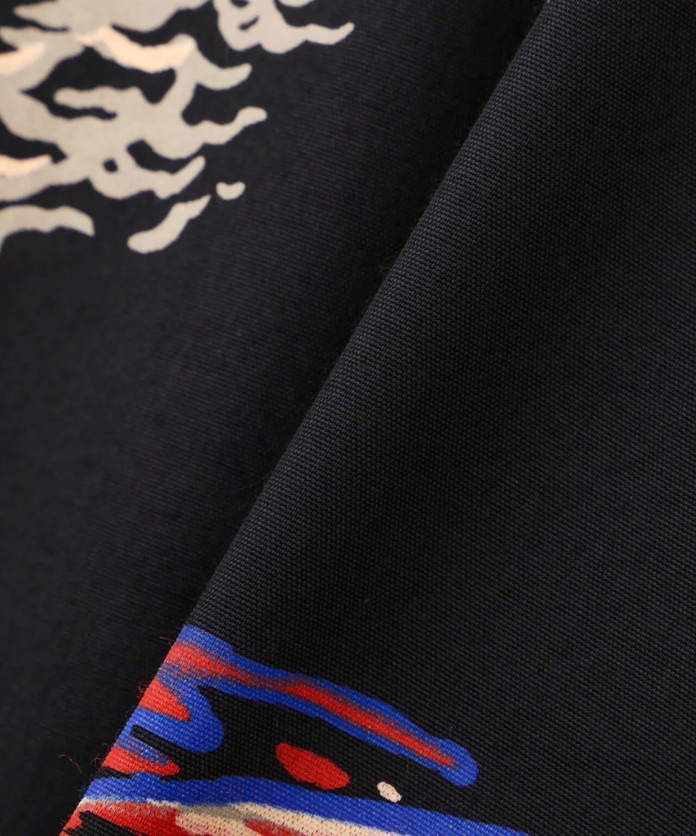 Schott×PJ/ショット×パイナップルジュース/RAYON SHIRT ALOHA LAND/レーヨンシャツ アロハランド BLACK M