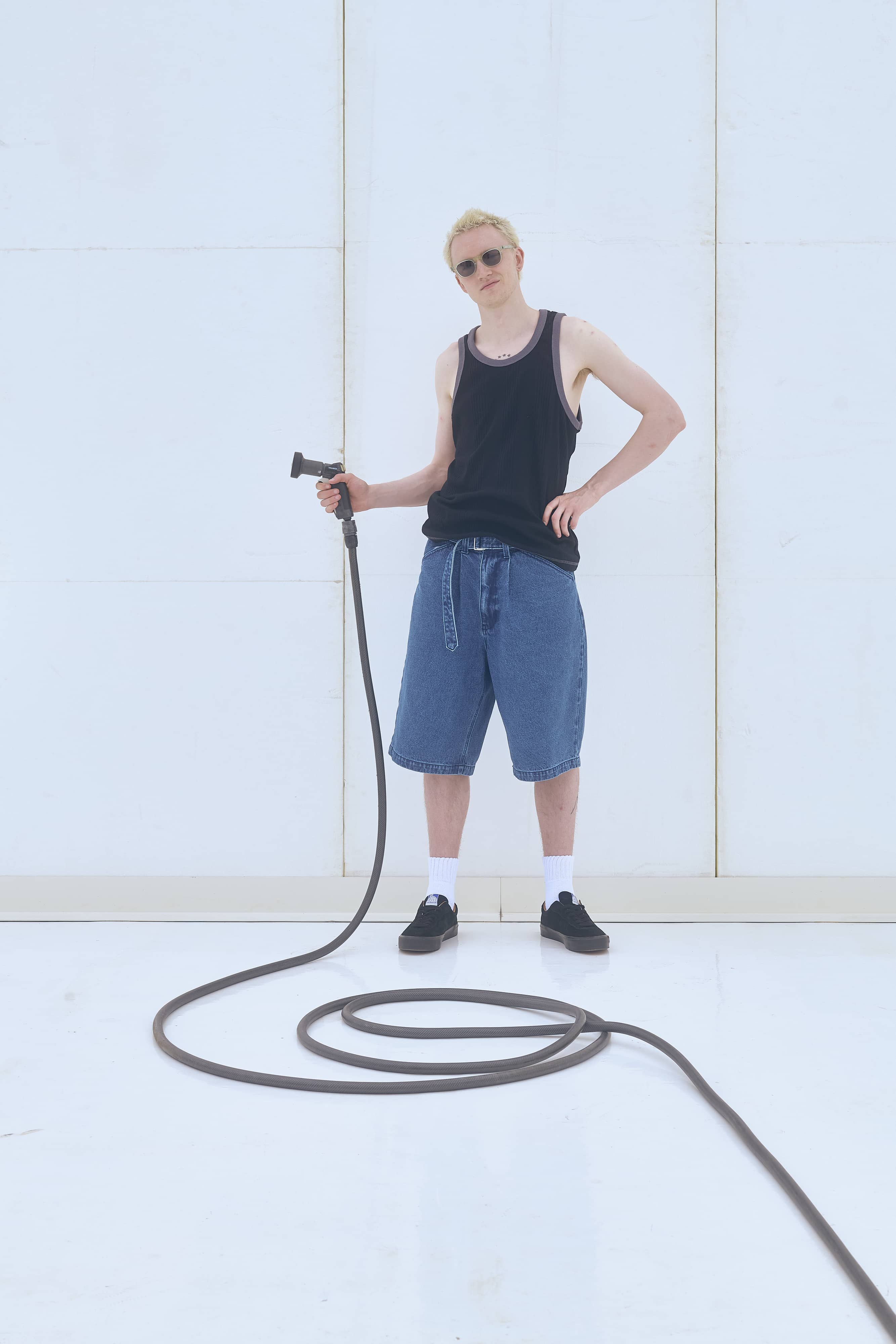 B omnivore/ビーオムニボー/DENIM BELT SHORTS デニムベルトショーツ INDIGO M