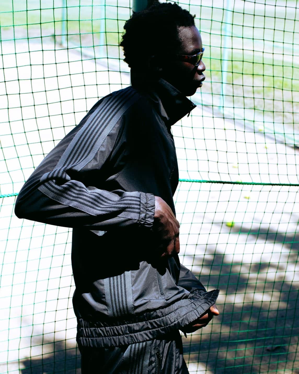 Needles×BEAVER/ニードルズ×ビーバー/別注Track Jacket - NYLON -トラックジャケット ナイロン BLACK M