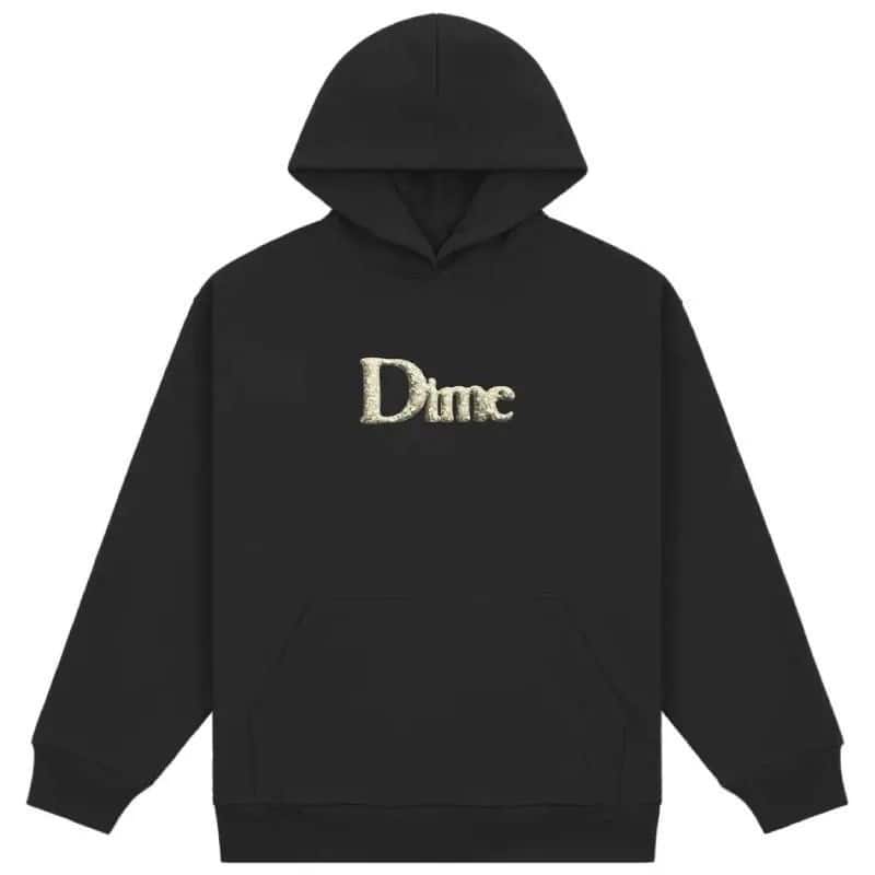 【美品】Dime ダイム 刺繍ロゴ パーカー ブラック S フーディー Dime Cursive Small Logo Hoodie パーカー | ブラック - HORRIBLE'S