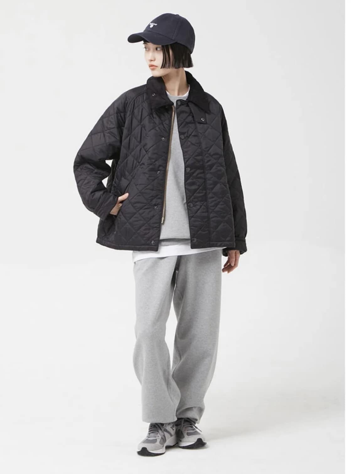 Barbour/バブアー　【TRANSPORT / トランスポート】キルティング ブルゾン（ユニセックス）　252MQU1796 BLACK 38