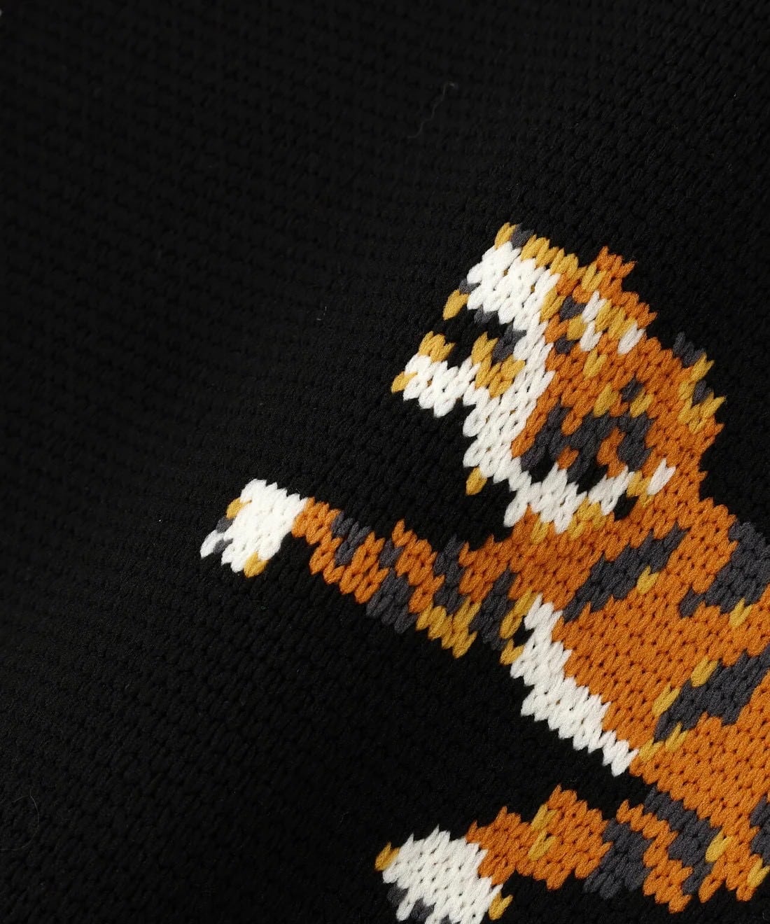 B omnivore/ビーオムニボー/TIGER KNIT TOP タイガーニット　虎柄ニット BLACK M