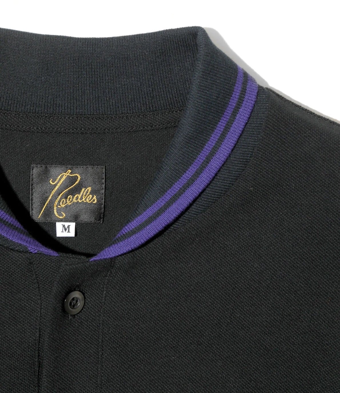 Needles/ニードルズ　L/S Polo Shirt - Cotton Pique 25AW BLACK M