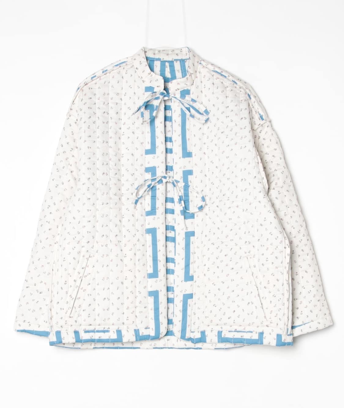 INDIA IS BEAUTIFUL/インディアイズビューティフル/REVERSIBLE QUILTING JACKET WHITE FREE