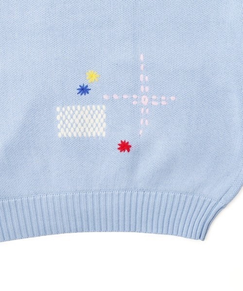 B omnivore/ビーオムニボー　HAND STITCH CARDIGAN ハンドステッチカーディガン SAX M