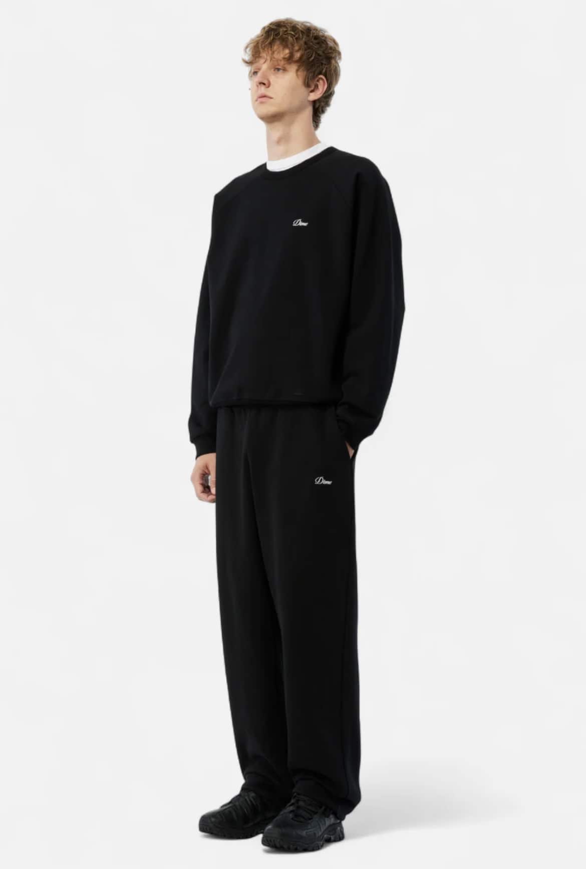 【Dime/ダイム】Cursive Small Logo Sweatpants BLACK S