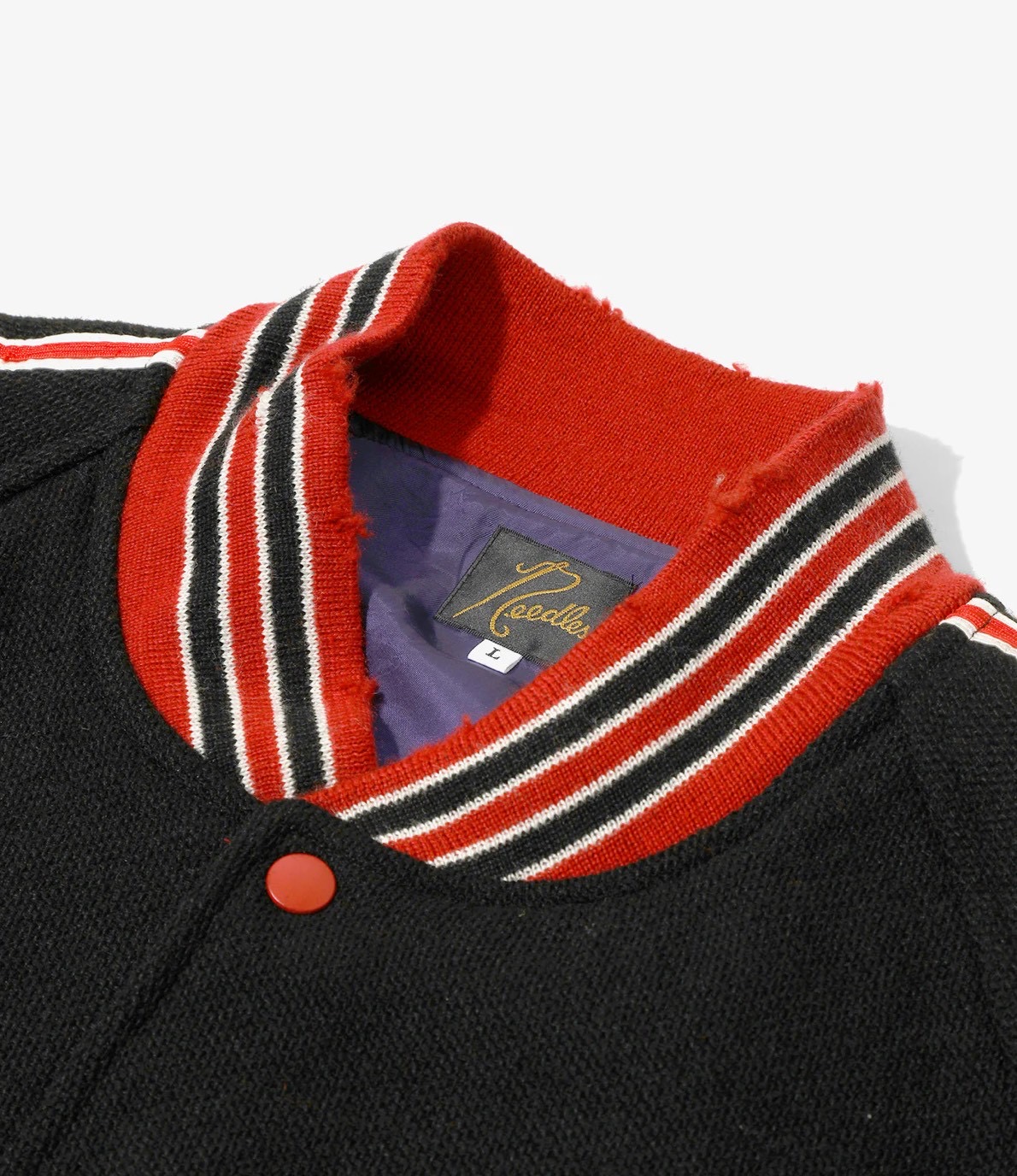 NEEDLES/ニードルズ/DECONSTRUCTED LETTERED JACKET - WOOL MELTON BLACK L