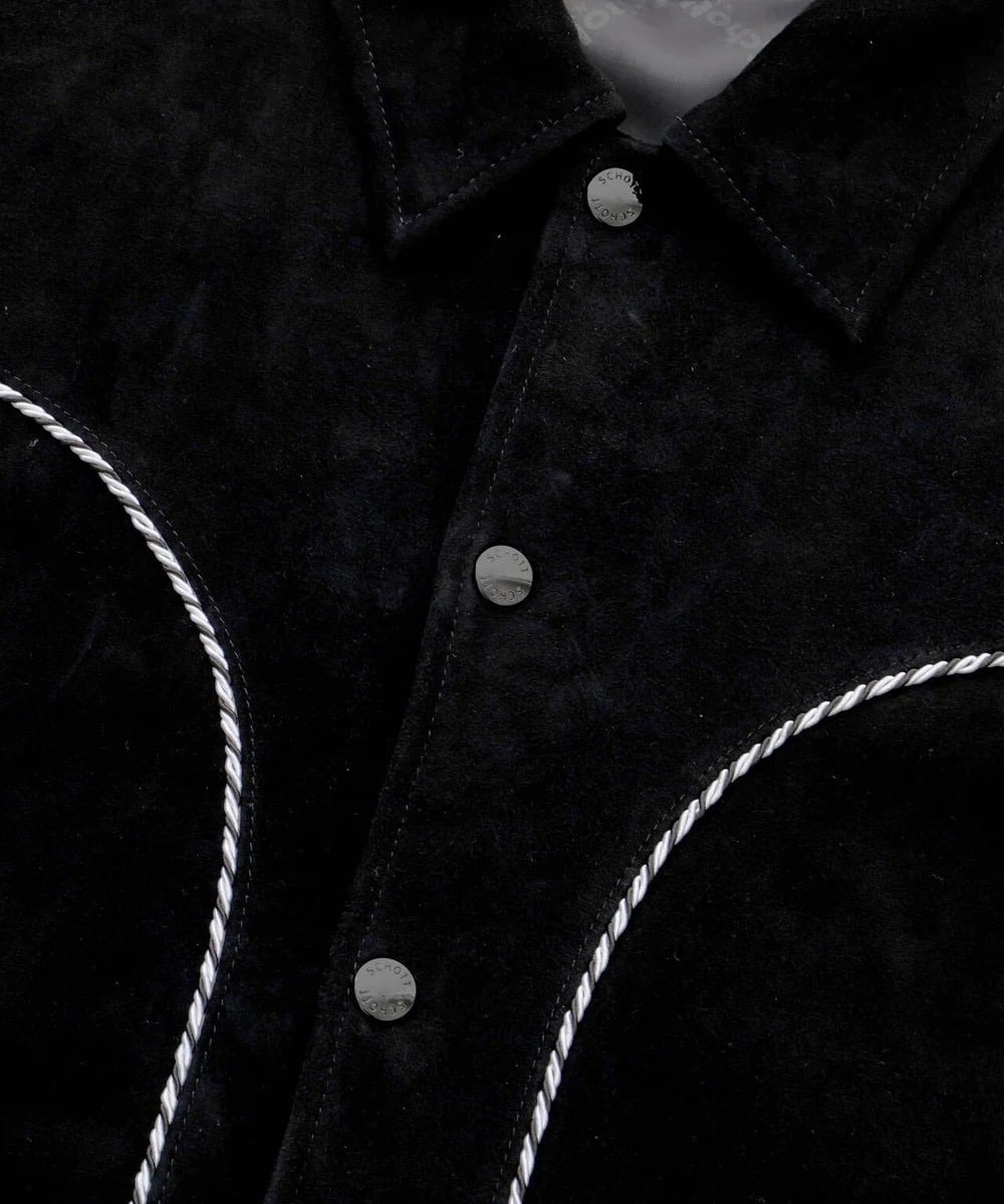 Schott/ショット/WESTERN SUEDE LEATHER JACKET/ウエスタンスウェード レザージャケット BLACK M