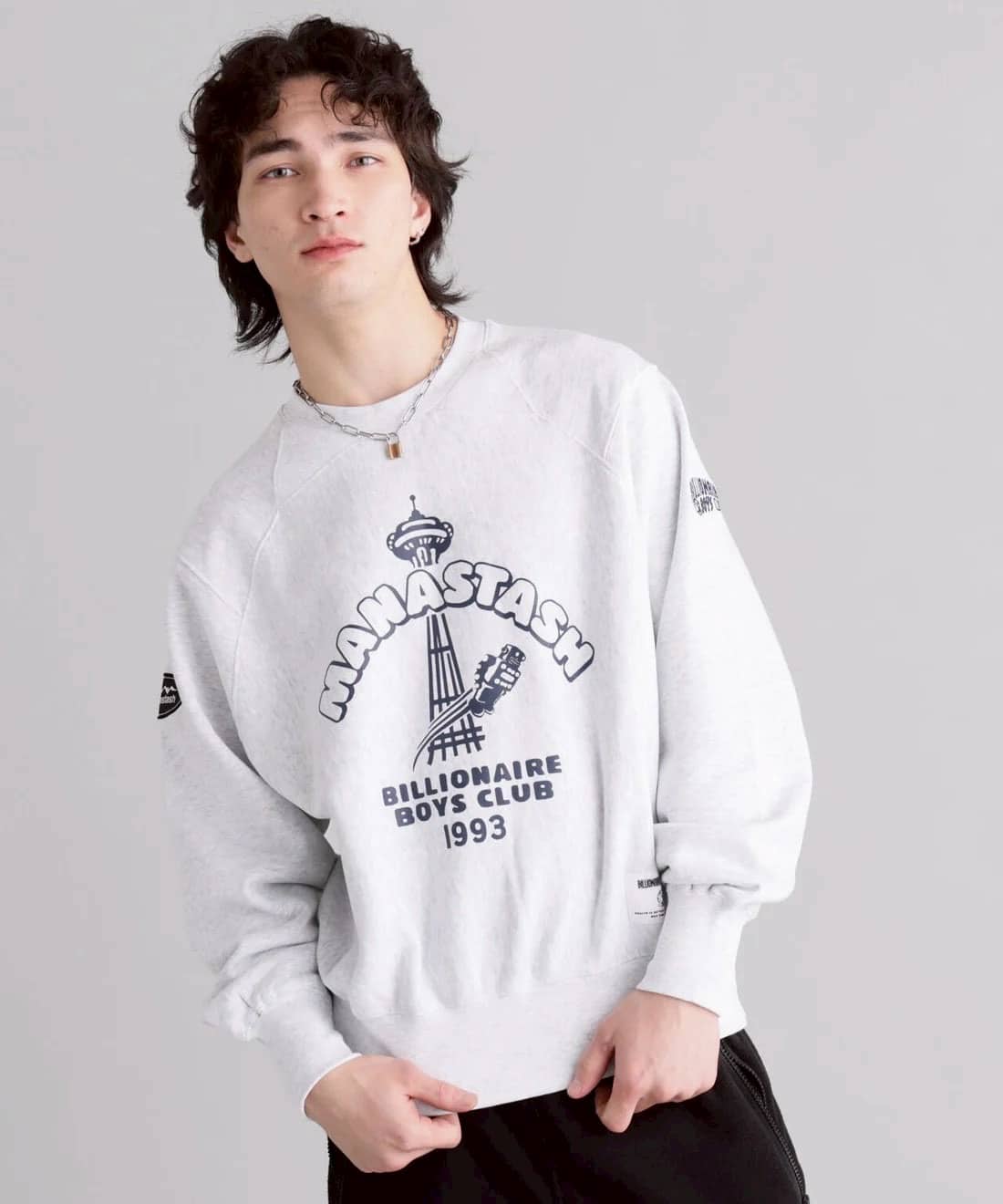  BILLIONAIRE BOYS CLUB×MANASTASH/ビリオネアボーイズクラブ×マナスタッシュ/BBC MANA SWEAT GRAY S