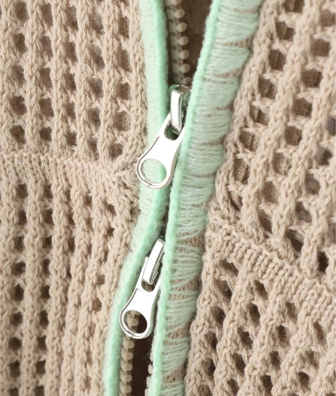 B omnivore/ビーオムニボー/HAND - STITCH MESH HOODIE メッシュフーディー BEIGE M