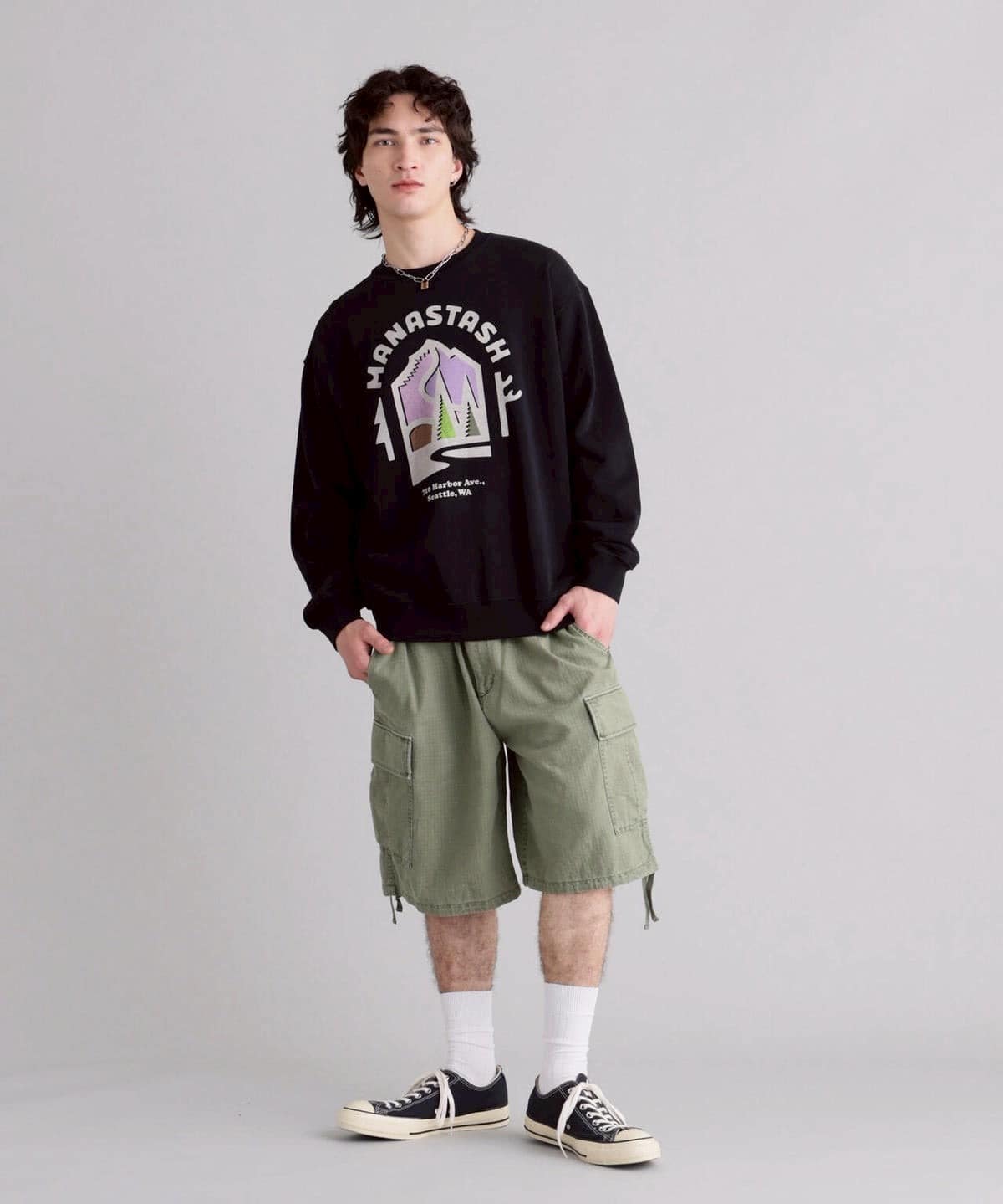MANASTASH/マナスタッシュ/Citee Sweat OUTDOOR BLACK S