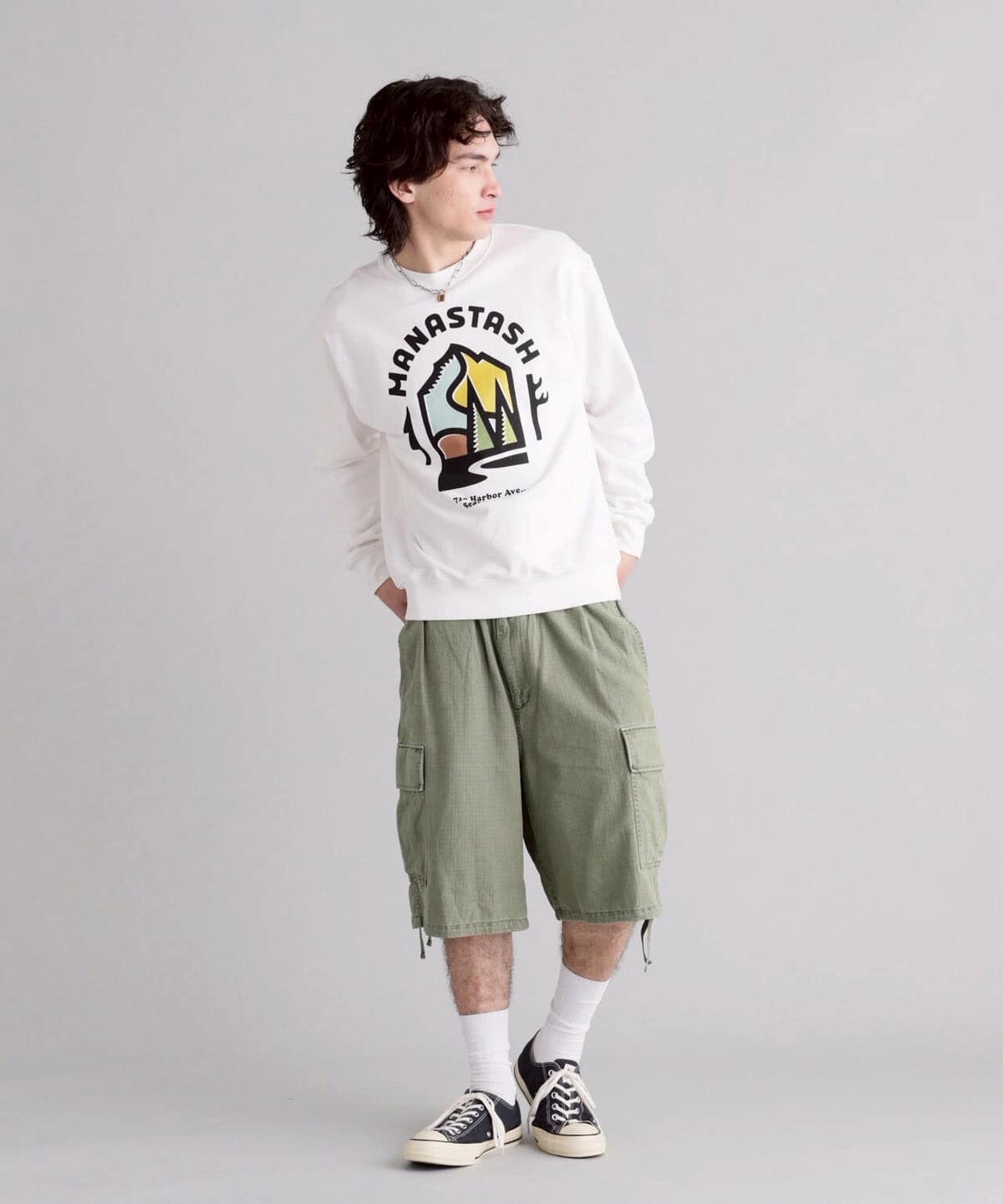  MANASTASH/マナスタッシュ/Citee Sweat OUTDOOR WHITE S