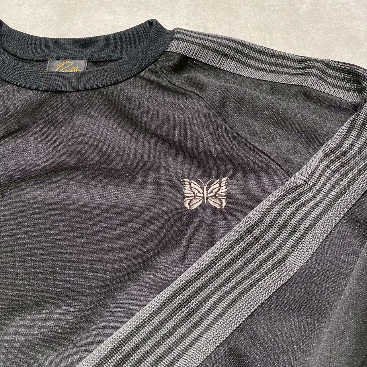 Needles/ニードルズ　BEAVER別注 Track Crew Neck Shirt - Poly Smooth BLACK S