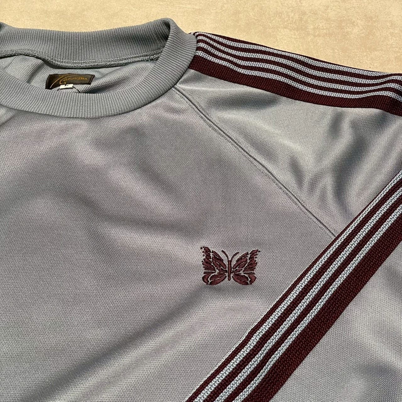 Needles/ニードルズ　BEAVER別注 Track Crew Neck Shirt - Poly Smooth SAX S