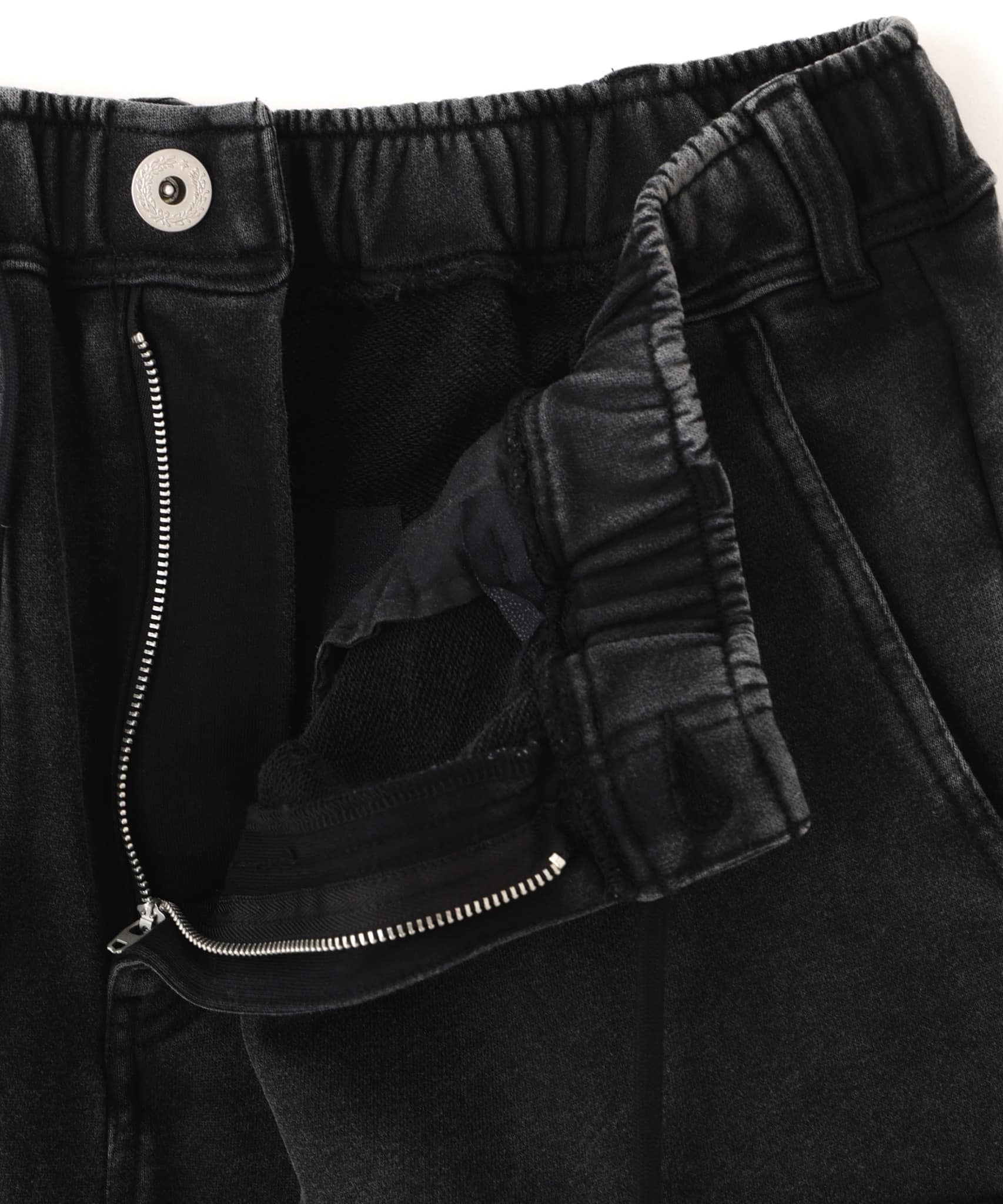 B omnivore/ビーオムニボー　W KNEE SHORTS SWT ダブルニーショーツスウェット BLACK M