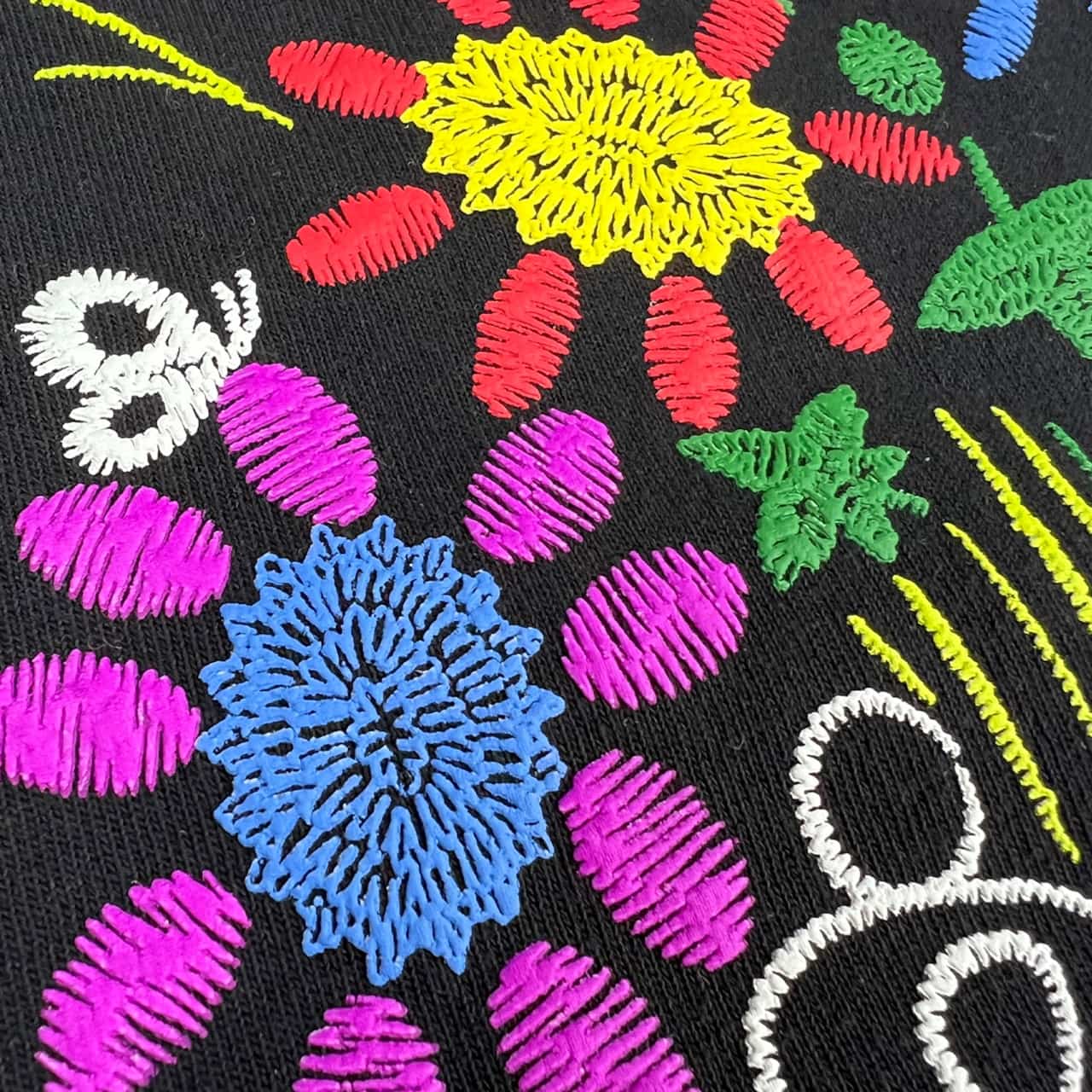 NOT OEM（ノットオーイーエム）/FLOWER /TEE BLACK S